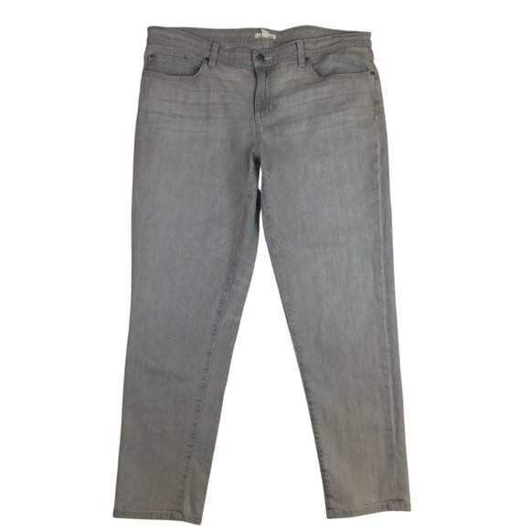 Eileen Fisher Gray Womens 14 Organic Cotton Blend Straight-Leg Jeans - Picture 2 of 12